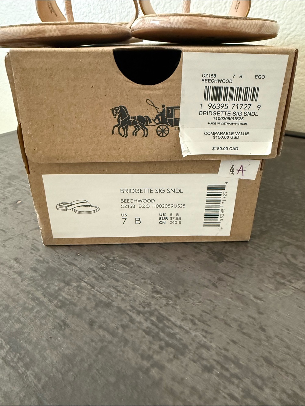 Coach Signature Canvas Thong Sandals in Beige - Picture 4 of 4